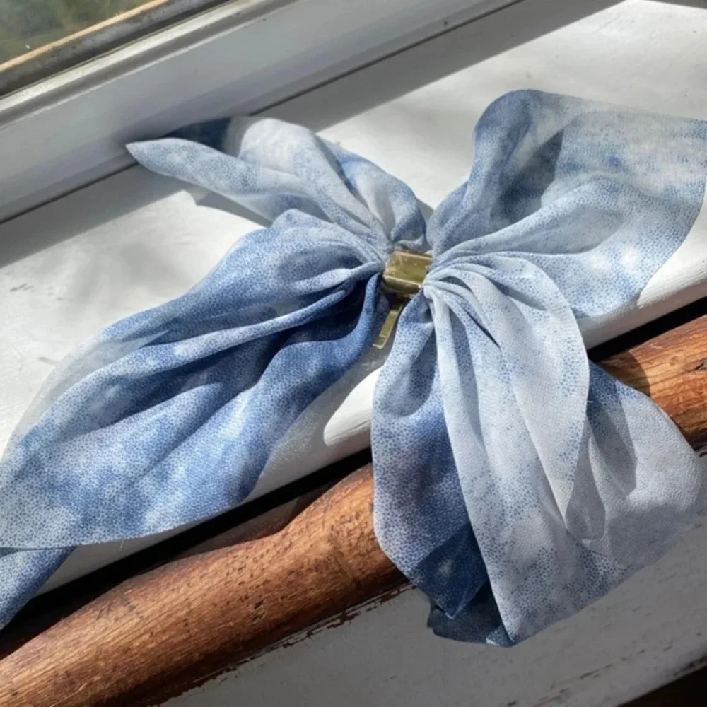 Anthropologie Tie Dye Gauze Hair Bow Clip